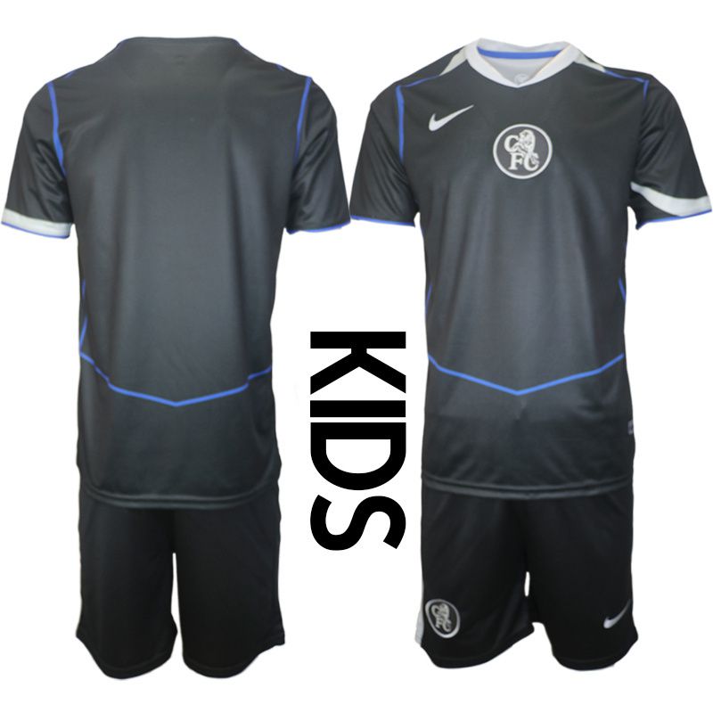 Youth 2025-2026 Club Chelsea away black blank Soccer Jersey